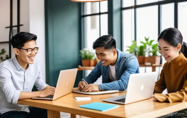 솔로프레너 네트워크의 중요성 이해하기 - **Prompt:** A vibrant, sunlit coworking space in a modern Vietnamese city. Diverse young adult solop...