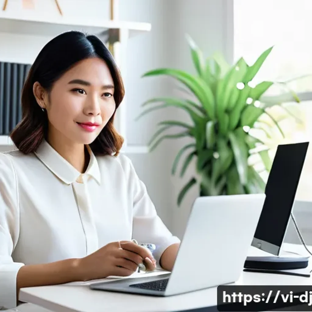 솔로프레너 네트워크에서의 지속적인 학습 - **Prompt 1: The Evolving Solopreneur**
A vibrant, medium shot of a Vietnamese female solopreneur...