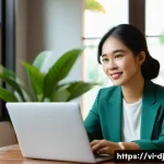 Home 21 솔로프레너 네트워크에서의 브랜딩 전략 - A professional Vietnamese solopreneur woman sharing her authentic personal story in a cozy, modern h...
