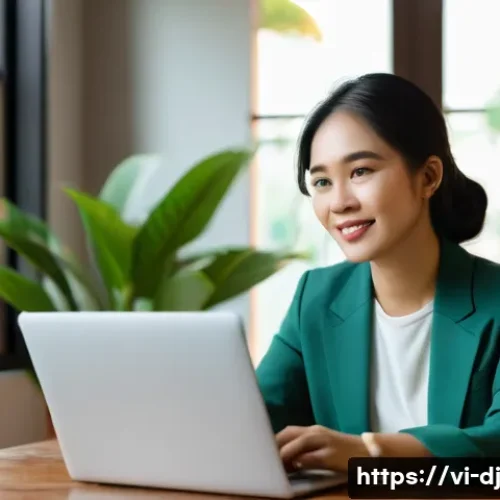 Home 33 솔로프레너 네트워크에서의 브랜딩 전략 - A professional Vietnamese solopreneur woman sharing her authentic personal story in a cozy, modern h...