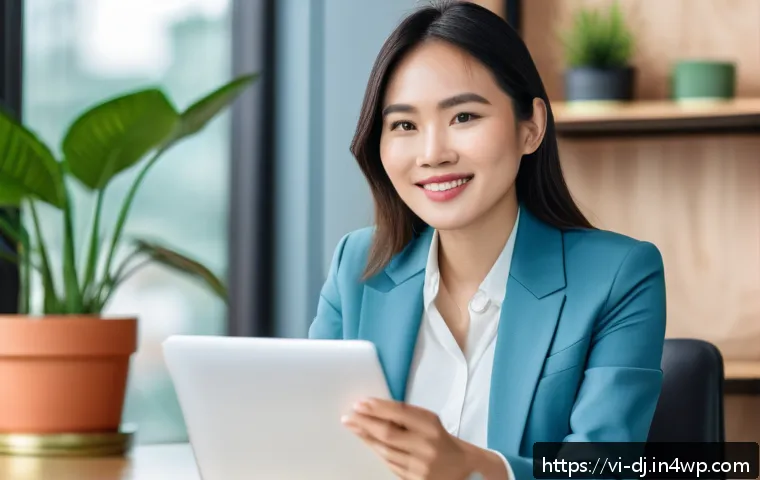 솔로프레너 네트워크의 브랜드 이미지 관리 - A confident Vietnamese female entrepreneur in her early 30s, dressed in smart casual business attire...